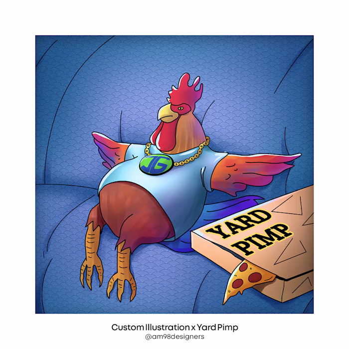 Custom Chicken Character Illustration