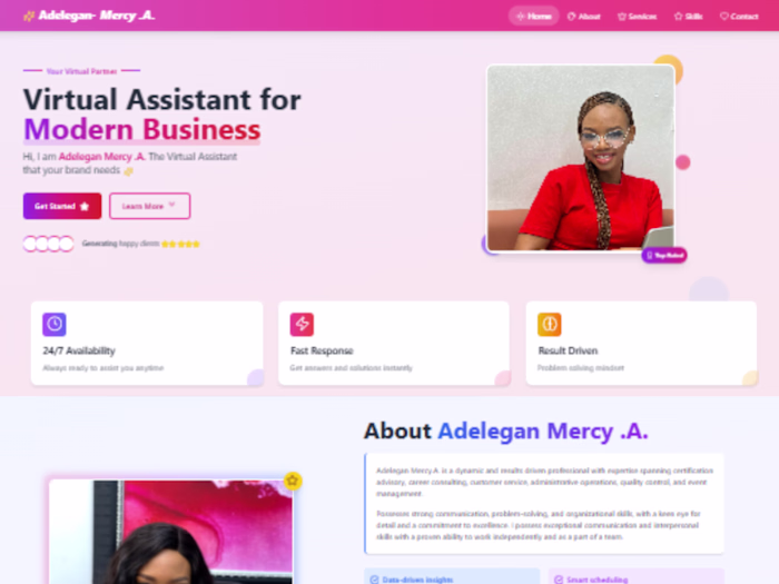 A portfolio for a Virtual assistant 