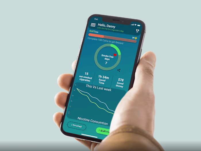 Quit carbon app home page design