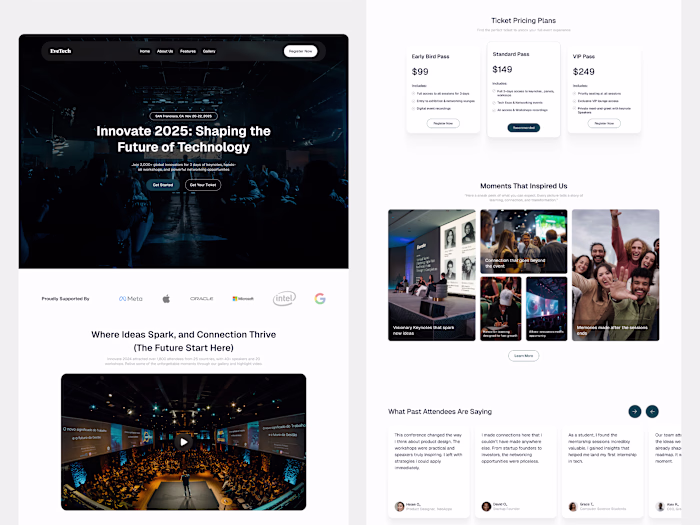 Design a responsive website for Event/Conference Tech 😊 Inn...