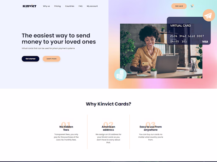 Financial Sector Website - Virtual Cards