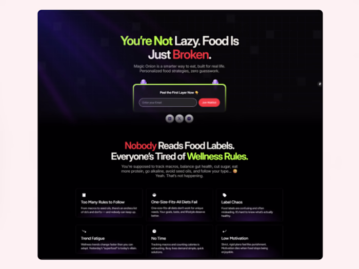 Magic Onion- Waitlist Onepager