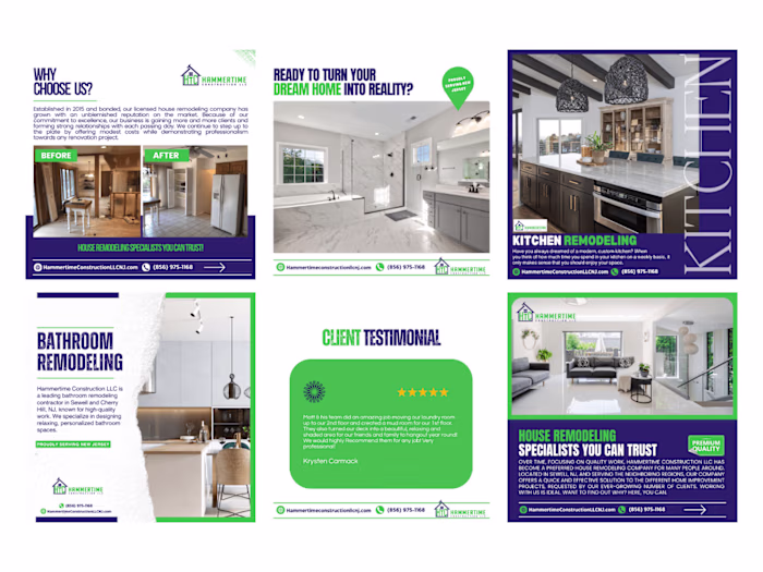 Monthly Graphics & Content for Construction Company