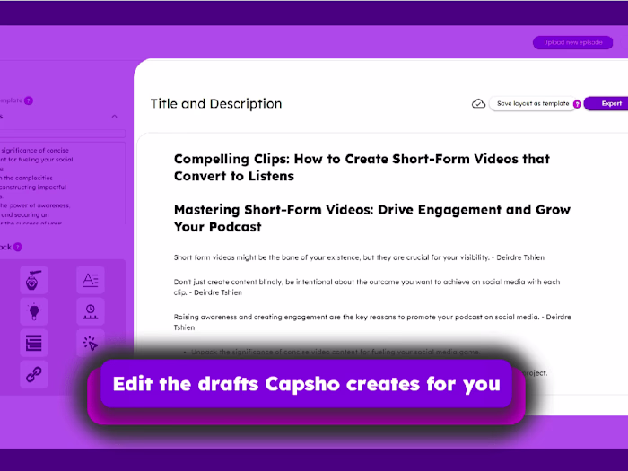 AI copywriter tool for podcasters