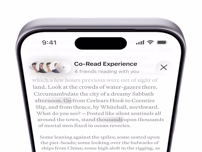 Designed a co-reading experience that