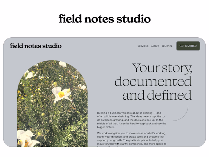 Field Notes Studio Brand Identity & Website Launch