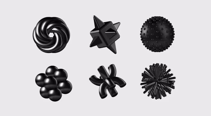 Set of 3D abstract shapes for interfaces