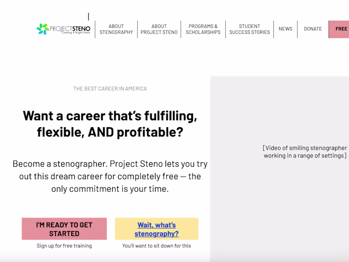 Project Steno | B2C landing page