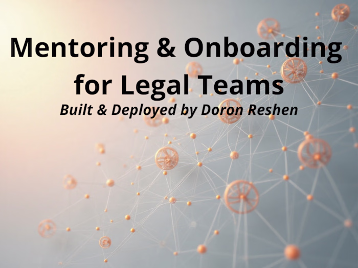 Mentoring & Onboarding for Legal Teams