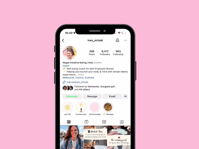 Instagram Account Growth | Ines Schubi (Personal Brand)