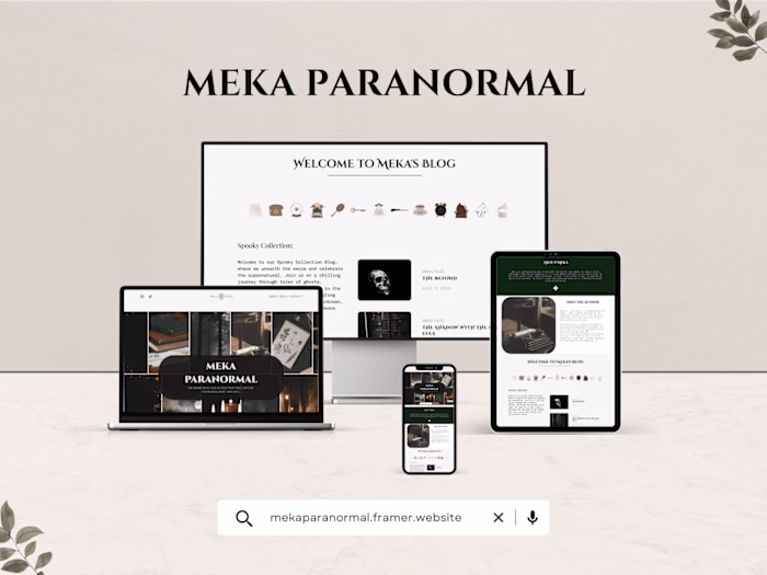 Meka Paranormal (Framer Blog Website)
