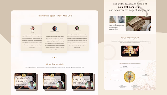 Wordpress Landing Page Design & Development - Palm Leaf Library 