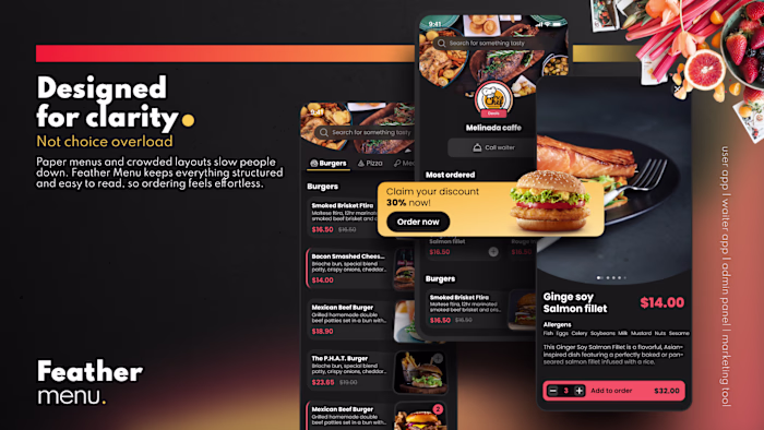 Feather Menu — A simpler way to order at restaurants Feather...
