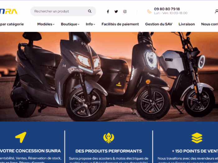 Sunra Distribution | Les meilleures motos électriques en France