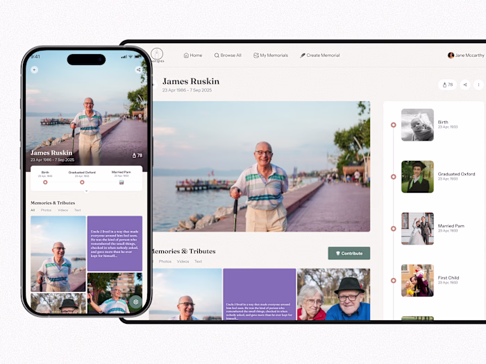 Past Lives - A Memorial Platform for the Living