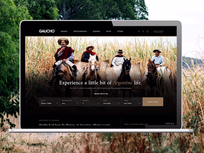 Gaucho Restaurants Website Re-Design UX / UI (Responsive)