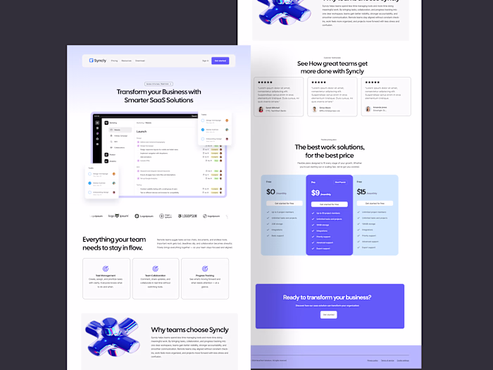 Designed a SaaS landing page to optimize user conversion 