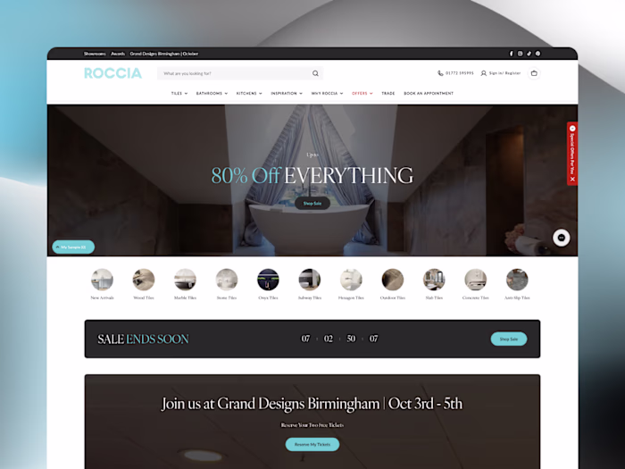 Shopify E-commerce Website Design for ROCCIA