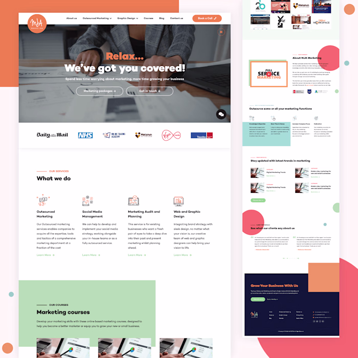 Logo and Website for MJA Marketing