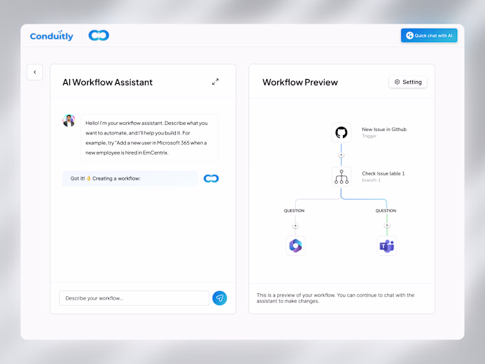 AI Workflow Builder – Automation UI Design