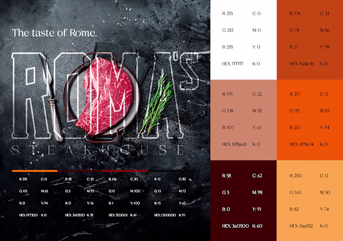 ROMA'S Steakhouse - BRANDING IDENTITY on Behance