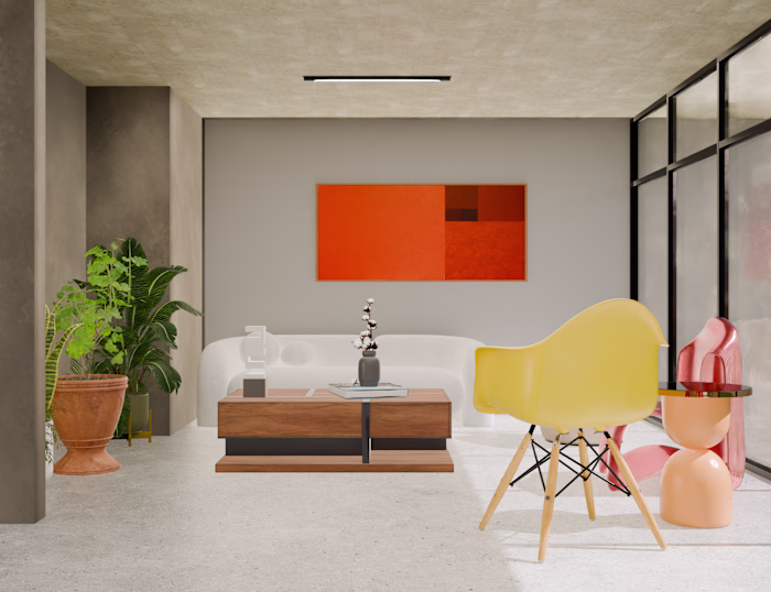 The design embraces an industrial