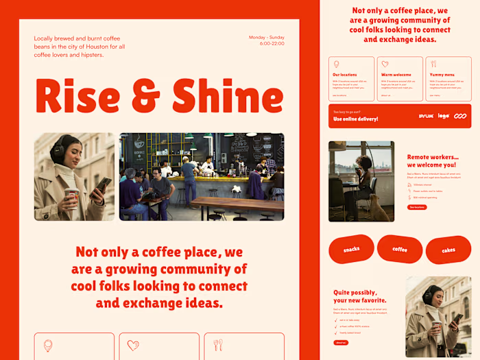 Rise & Shine Coffee Shop Framer Website Development