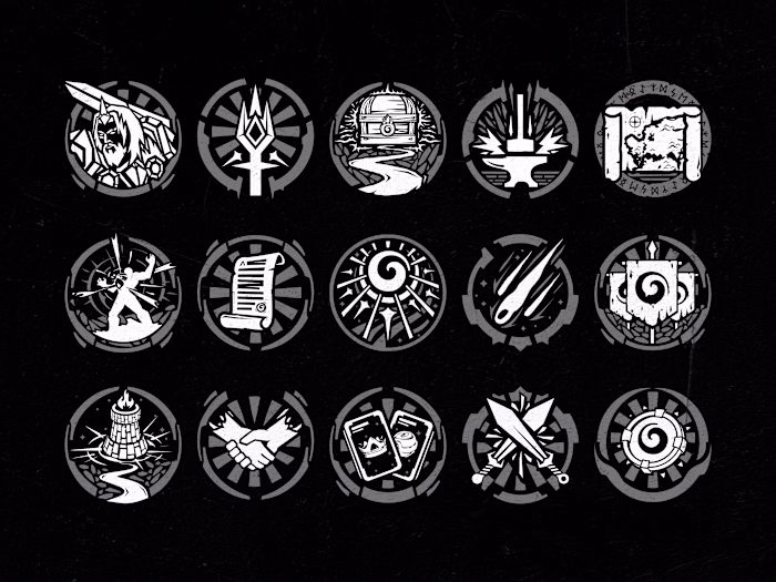 20+ custom achievements/icons designed for a video game a wh...