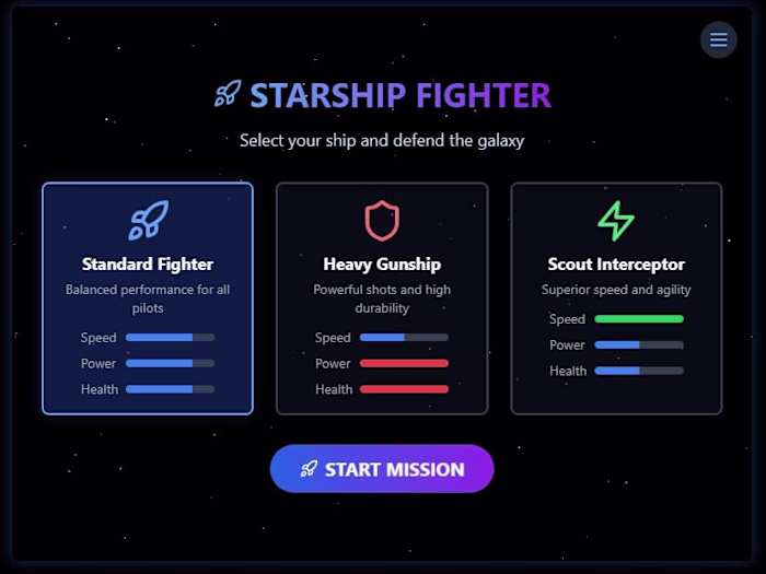 Starship Fighter Game Development
