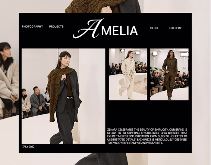 Fashion photographer & Art Director portfolio website