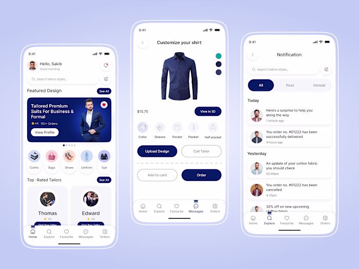 Custom Clothing Platform UI Design