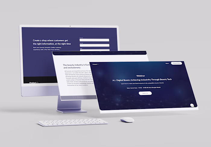 Landing page design