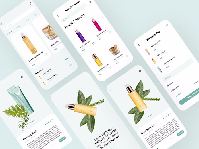 Mobile UI/UX Design for Beauty App