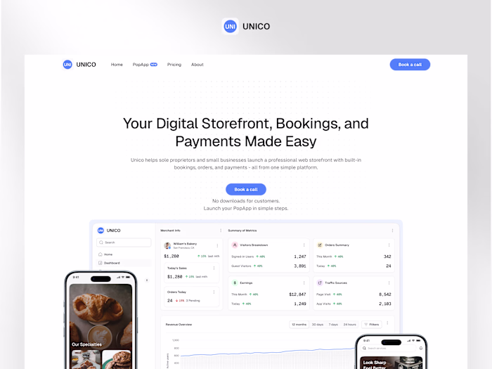 Unico App Website Design & Development