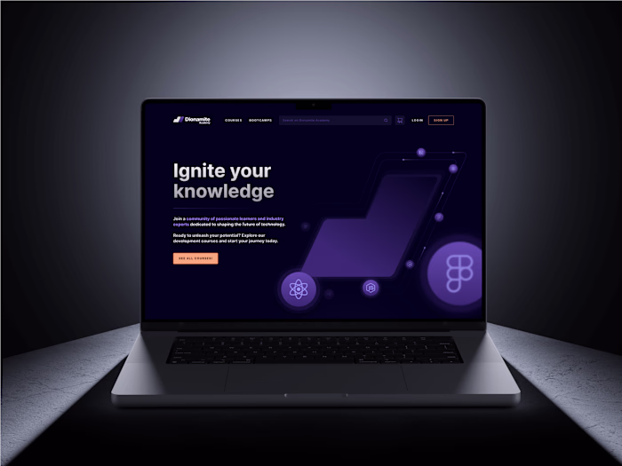 Dionamite Academy's Webdesign