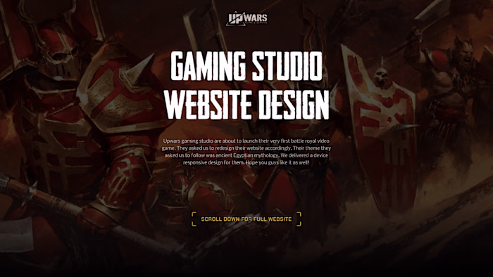 Game studio website design