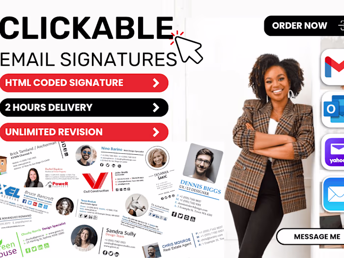 Clickable HTML email signature design