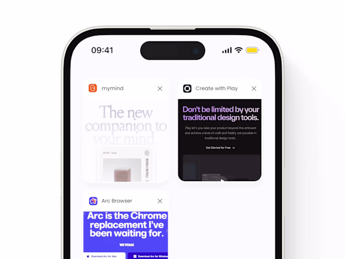 Browser tab delete interaction 