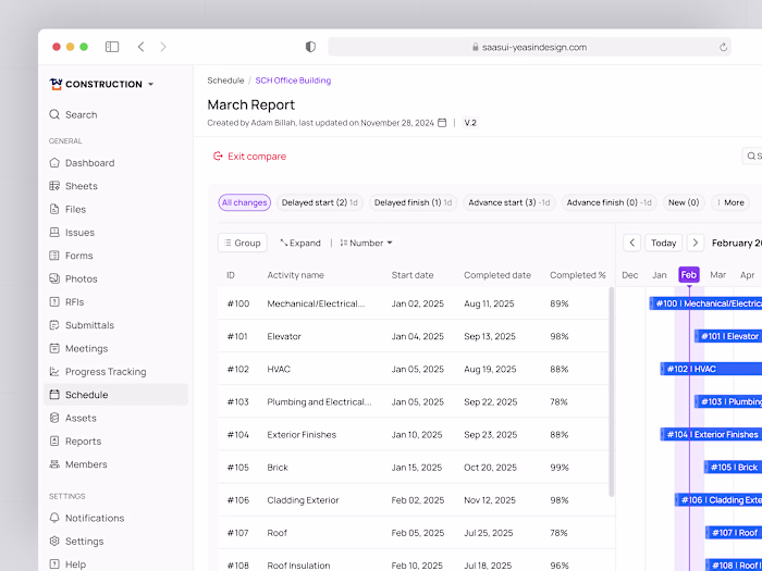Schedule - Construction Management SaaS Project UX/UI