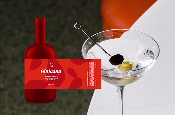Modern, Vibrant NA Gin Brand & Packaging GinJeany
