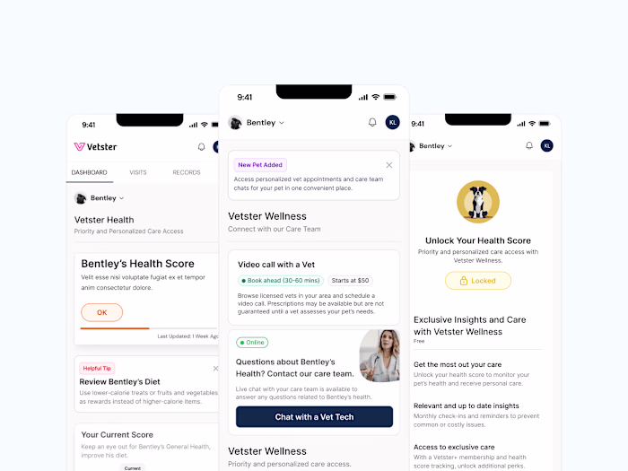 Pet Health Marketplace | UX Strategy + Research +Design
