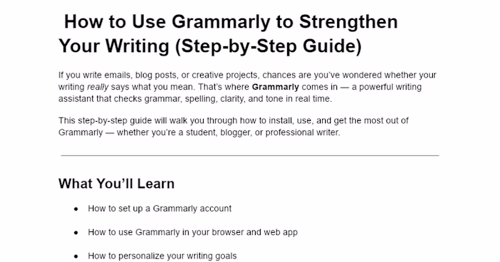 Grammarly Setup and Usage Guide