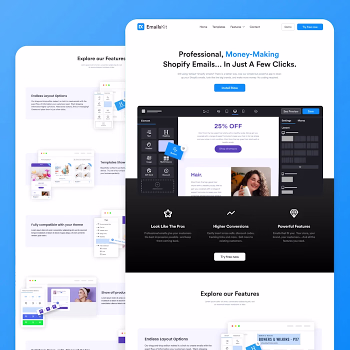 Website design for Emailskit