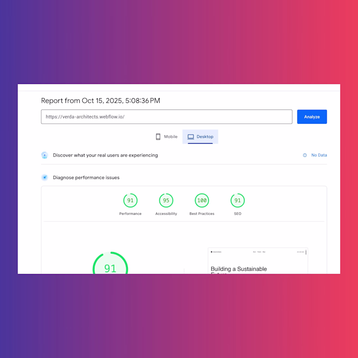 Figma to Webflow Website for Verda Architect
