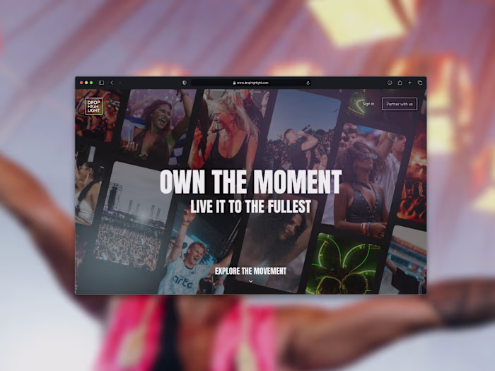 Drop Highlight's No-Phone Event Landing Page