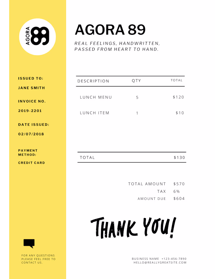 Branded Invoice and Donation Templates