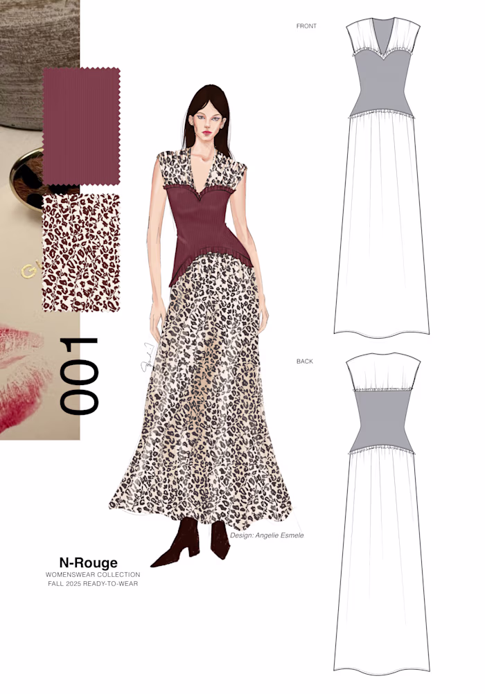 Fall 2025 Knit and Satin Print Dress