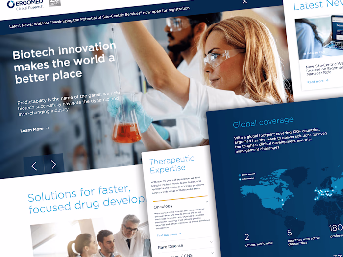 Ergomed Websites and Interactive Tools