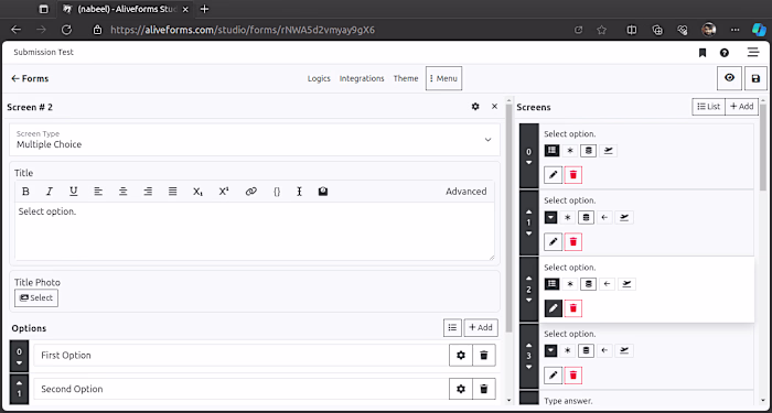 Aliveforms - Smart Forms, Quizzes and Surveys with Logic
