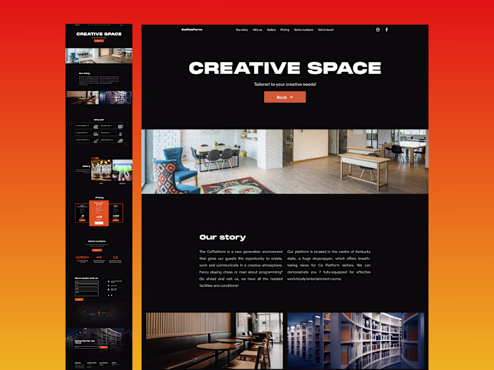 Co-working landing page
